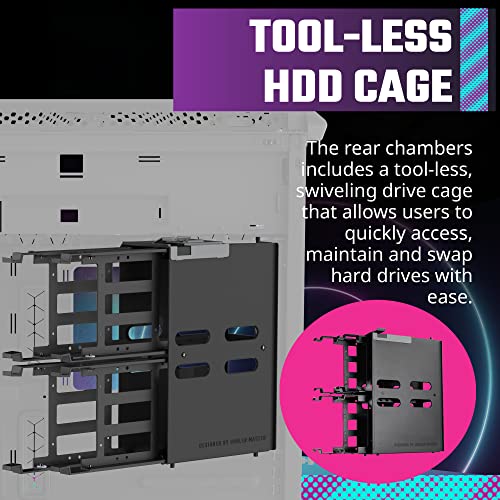 Image of Cooler Master HAF 700 EVO E-ATX High Airflow PC Case, IRIS Customizable LCD .Breathable TG Front Panel, 200mm Sickleflow Fans, 1 x USB 3.2 gen 2 Type C, 4 x USB 3.2 gen 1 (3.0) (H700E-IGNN-S00)
