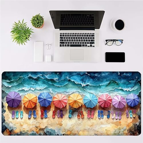 Tapis souris plage imperméable grand format avec bords cousus de 3mm