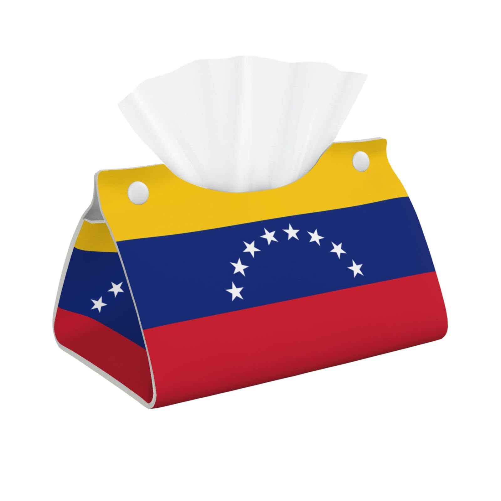 Flag of Venezuela Long Leather Tissue Box Cover-Waterproof PU Leather Tissue Holder for Bathroom, Decorative Rectangular Tissue Case