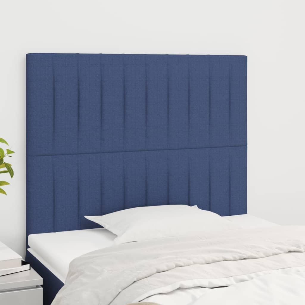 Têtes de lit 2 pcs Bleu 90x5x78/88 cm Tissu,Tete de lit capitonnée,tête de lit à Poser au Sol