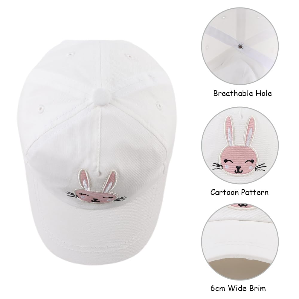 XIAOHAWANG Coton Enfant Casquette Broderie Ours Lapin Chapeau pour Bébé Fille Garçon Chapeaux De Soleil 6 Mois-10 Ans - 3