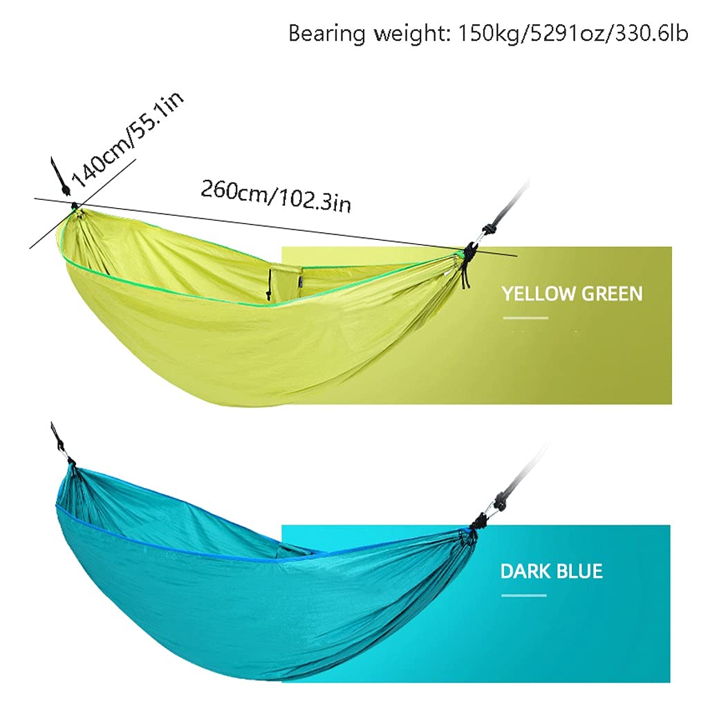 Hängematte Hängematte Camping Hängematte mit 2 Sicherheitsseilen Nylonmaterial kann zum Backpacking-Travel-Strand-Koppel ein Überleben im Freien verwendet werden Hängematte Outdoor ( Color : Green )