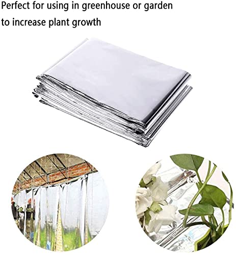 Xccj 6 Pack High Silver Reflective Mylar Film, 83X 52 In, Garden Greenhouse Covering Foil Sheets For Plant Growth, Grow Room, First Aid, Camping, Outdoor Survival #TOP1