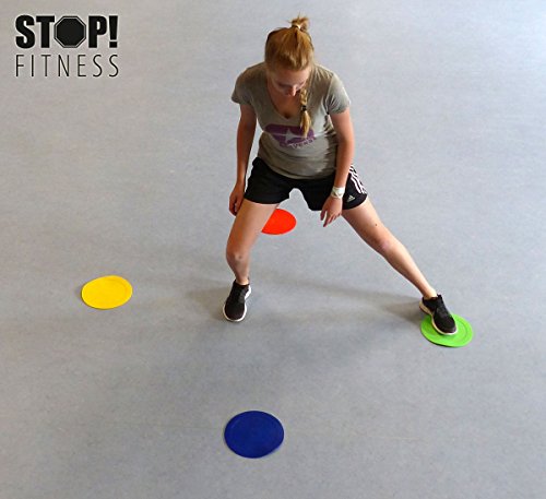 STOP! Fitness Floormarker Spots und farbige Bodenmarkierungen (4 Stück)
