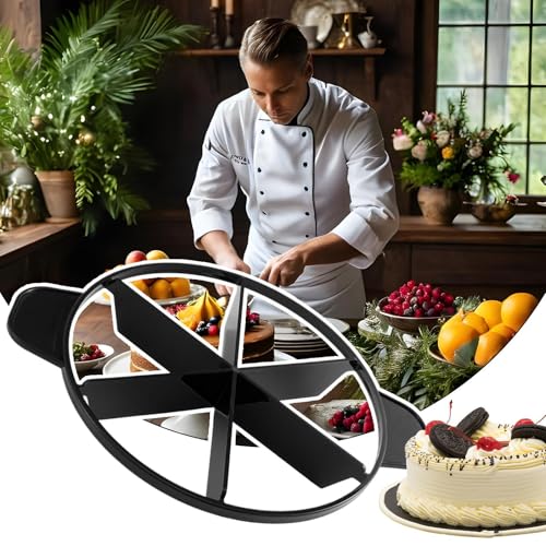 Divisor de pastel de queso y tartas con guía de rebanadas iguales 4