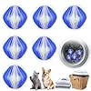 Boules de Lavage Anti Poils Chien Chat, Attrape-Poils Machine à Laver Réutilisable, Enlève les Poils d'Animaux sur Couvertures, Vêtements, Literie (bleu)