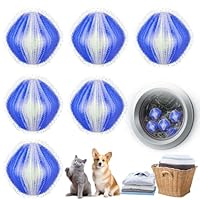 Boules de Lavage Anti Poils Chien Chat, Attrape-Poils Machine à Laver Réutilisable, Enlève les Poils d'Animaux sur Couvertures, Vêtements, Literie (bleu)