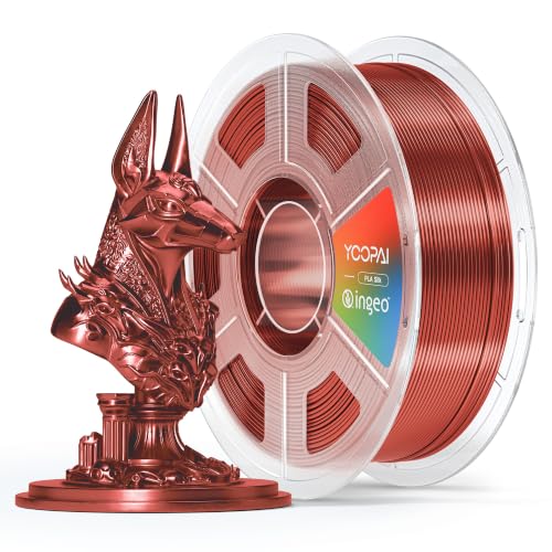 Image of YOOPAI RougeRed Silk PLA Filament 1.75mm, Luxury Chrome-Like Mirror Shine, Premium Silk Smooth Finish, Reliable Consistent Printing 3D Printer Filament, 1kg Spool(2.2lbs)