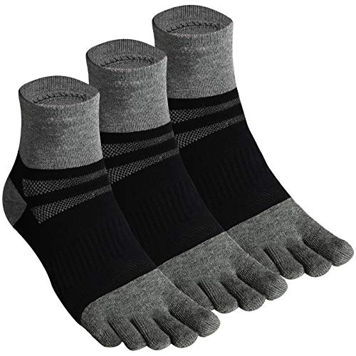 Men's Cotton Toe Socks Five Finger Athletic Socks for Running 3 Pairs By Cosfash (CS-MID-Men's New Toe Socks-01)