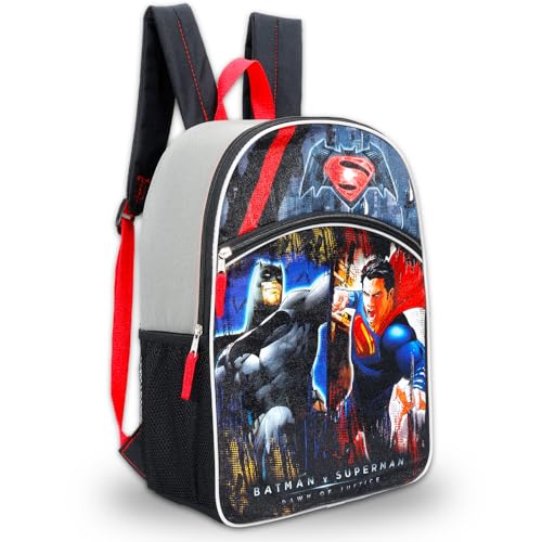 DC Comics Batman vs Superman Backpack for Boys - 16' Justice League School Bag with Front Pocket & Adjustble Straps | Batman and Superman Backpack for...