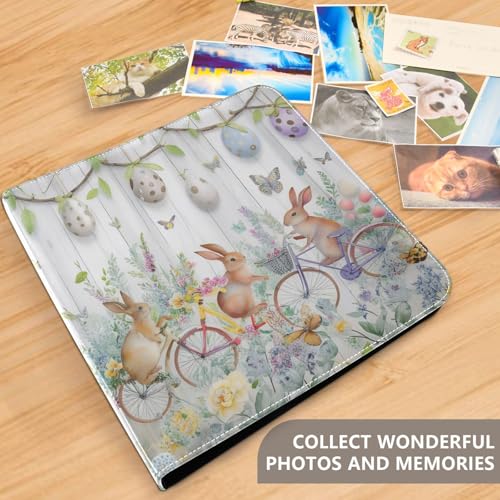 Álbum de fotos adhesivo DIY Scrapbook Álbum de Pascua Conejos en Bicicleta 3 anillos Album de fotos 40 páginas 8x10 para recuerdos miniatura 5