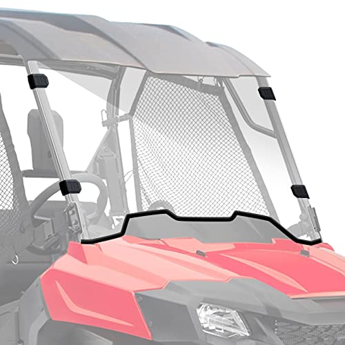 StarknightMT Scratch-Resistant Full Front Windshield Compatible with 2014-2026 Pioneer 700 700-4 UV-Resistant Hard-Coated PC Windscreen Clear Windshield (Fits Most Roof)
