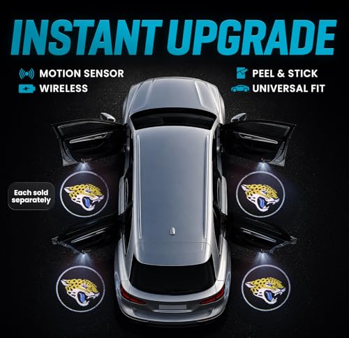 Image of LED Car Door Light - Officially Licensed NFL Wireless Projector - Show Your Team Pride - Battery Powered, Easy Install