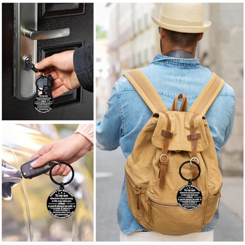 YYQX Son Gifts from Mom to Son keychain Teen Adult Sons Birthday Graduation Christmas Valentines Gifts (Never - From Mom) - image 3