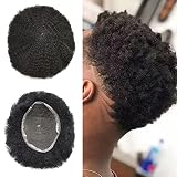 Afro Toupee For Black Men African American Men Kinky Curly Hair Units for Black Men Full French Lace