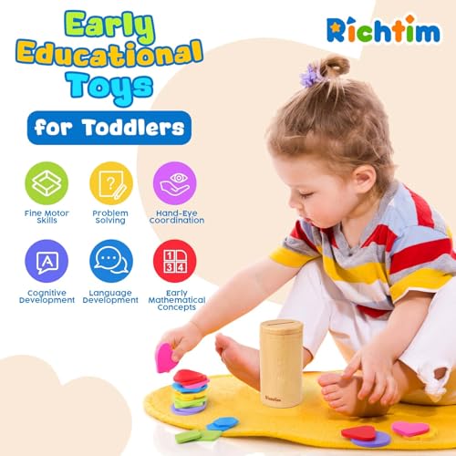 Richtim YFA-MONTESSORITOY 5.0 Montessori Toys For 1+ Year Old: Wooden Color Sorting Shape Sorter Toddlers Learning Toys thumb #2