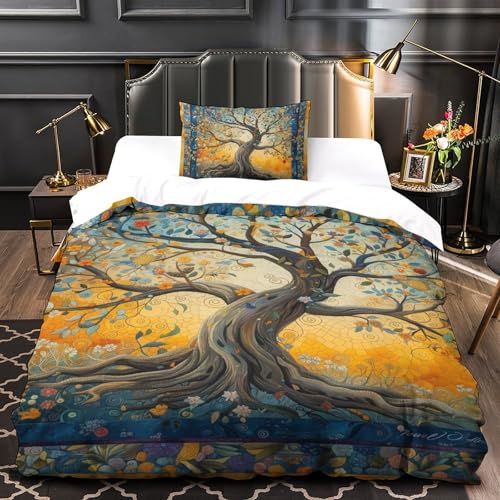 Linge de lit Arbre de Vie 3D microfibre de qualité supérieure 3 pièces - 4