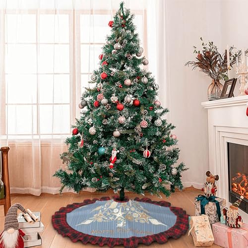 Jupe de sapin de Noël coquillage haut de gamme à pompons