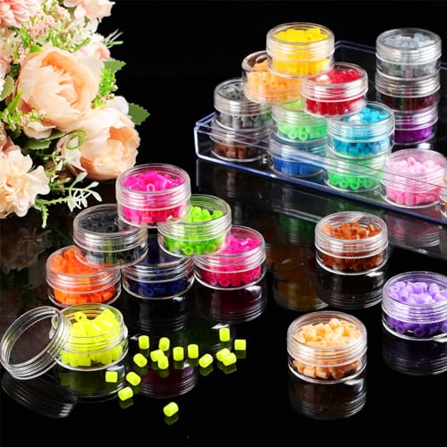 Image of Blulu Bead Container Lidded Small Box | Clear Plastic Jars for Diamond Painting Beads Jewelry Seeds Crafts, Organizer Case with Screw Top Lids