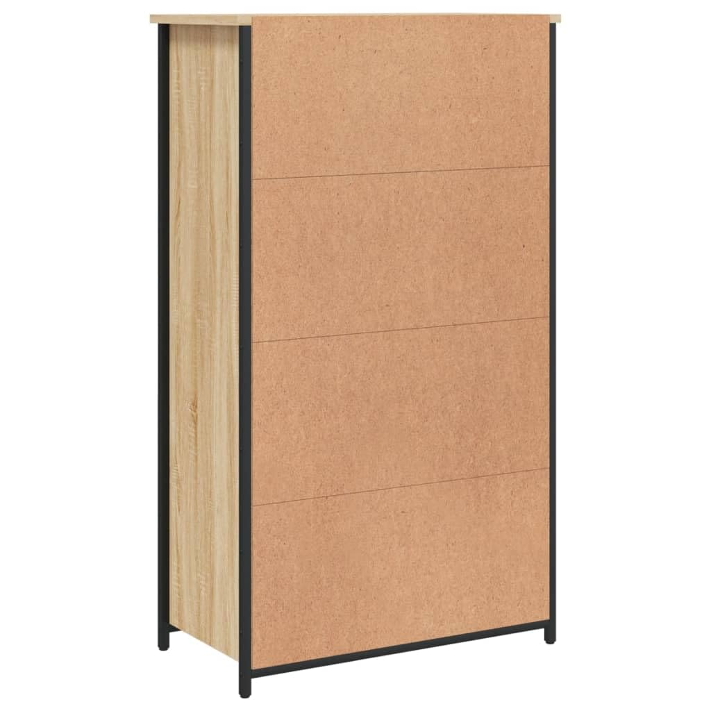 vidaXL Aparador Alto, Alacena con Puertas Estantes, Armario Consola, Aparador Auxiliar para Salón Hogar, Madera Contrachapada Roble Sonoma