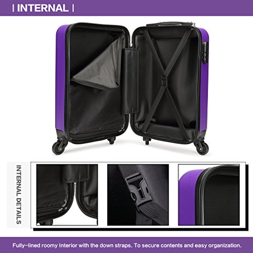 Kono 19 Inch Harde Shell Hand Bagage Koffers met 4 Spinner Wielen Lichtgewicht Cabine Carry-on Kleine - Image 4
