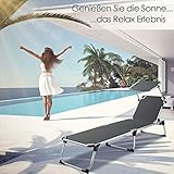 Sonnenliege Sun mit Dach Gartenliege klappbar Liegestuhl Sonnendach 4-stufig Verstellbarer Rückenlehne - 6