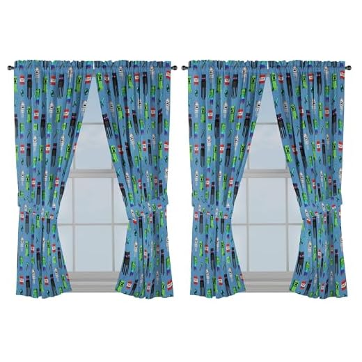Minecraft Themed Kids Window Drapes