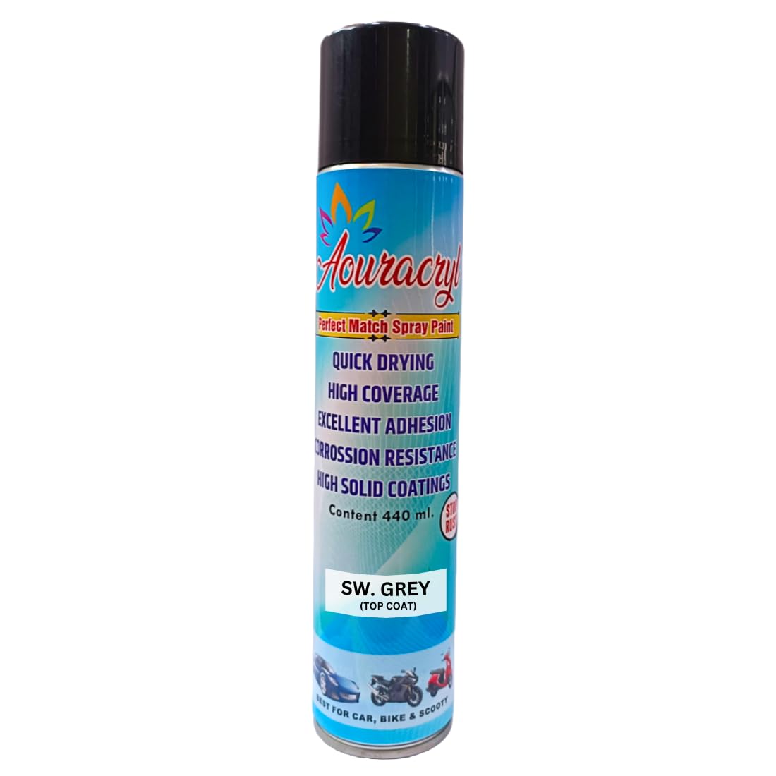 AOURACRYL Spray Paint SW Grey 440 ml | Compatible for Swaraj Tractors (All Models) | Gloss Finish | Quick Dry Tractor Touch-Up Spray Paint-image-31