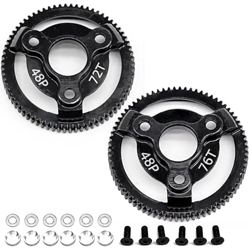 48P 72T and 76T Hardened Steel Spur Gear Set for Traxxas 1/10 Slash 2WD