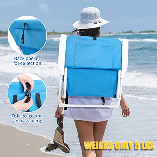 Foldable Beach Chair, Oxford Fabric Heavy Duty Steel Frame Beach Chair #TOP5