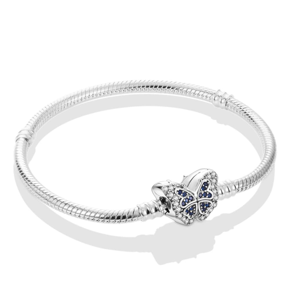 PandachPulsera de mujer para colocar charms y abalorios plata 925 pulsera serpiente pulseras joyas regalo Navidad cumpleaños día de la madre para esposa amiga