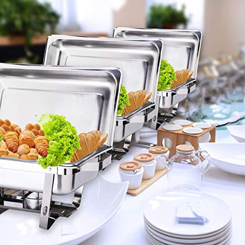 HSBAIS Speisenwärmer Buffetwärmer, 9 Qt Rechteckig Wärmebehälter Edelstahl mit Deckel Chafing Dish für Buffet Catering… – Bild 6