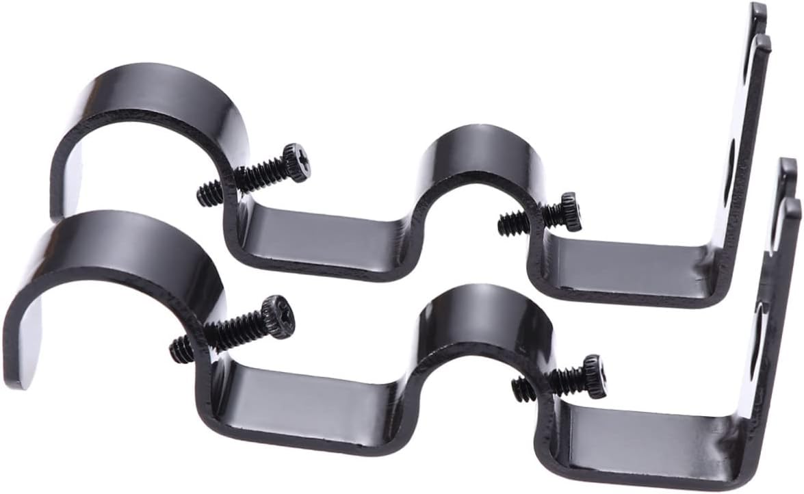 2pcs Curtain Rod Hooks Brackets Holders Mounting for Window and Drapery Pole