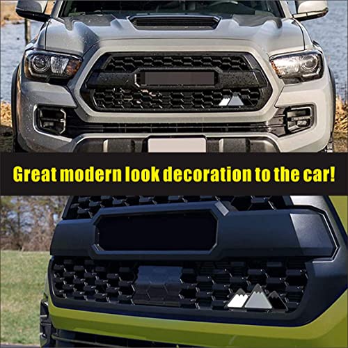 Image of Tri-Color Grille Badge Emblem Decoration Accessories Car Truck Label Compatible for Tacoma 4Runner Tundra Sequoia Rav4 Highlander (Mountain Black /Gray /White)
