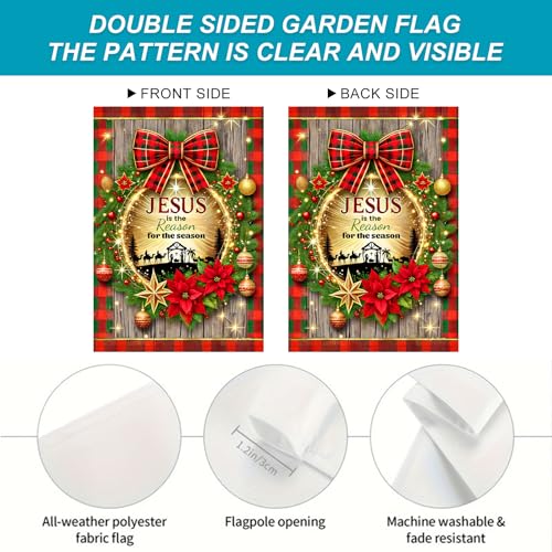 Image of BlissYard Christmas Christian Faith Garden Flag 12x18 Inch Polyester