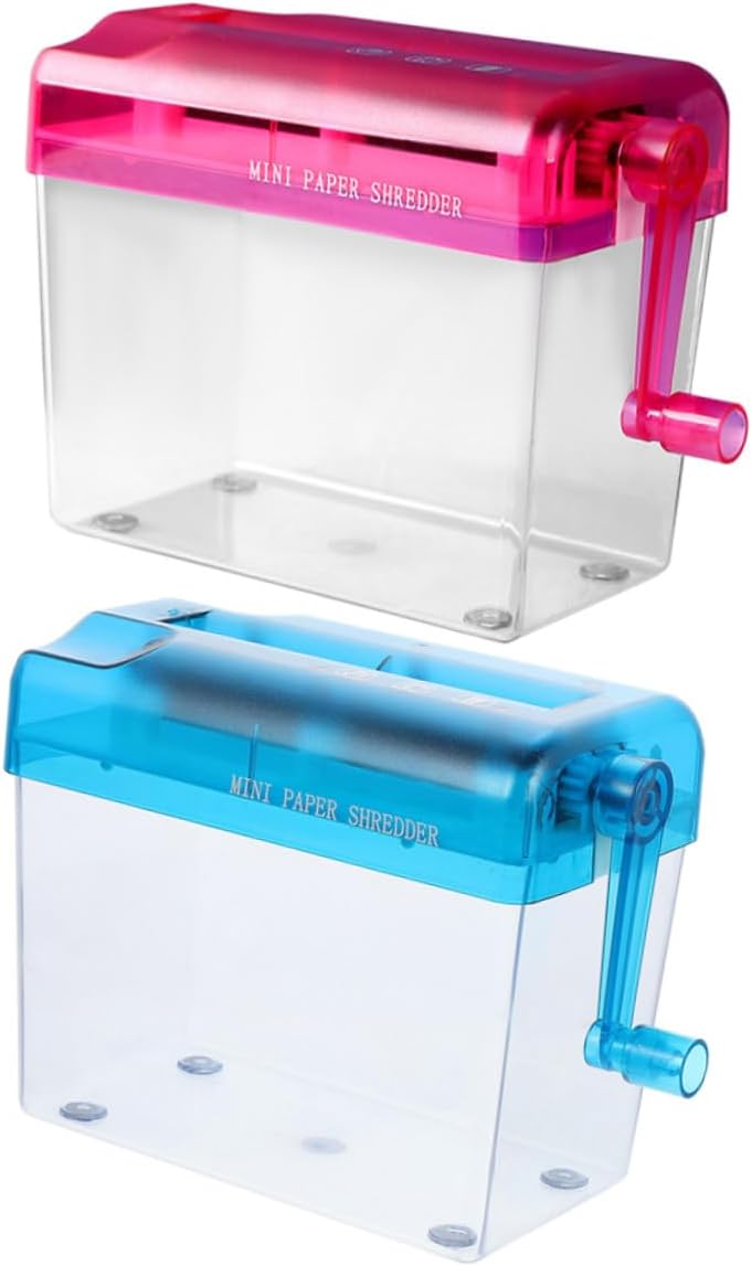 Didiseaon 2pcs Manual Paper Shredder Portable Desktop Shredder for Office Home Use for A6 Notes Bills Portrait Photos