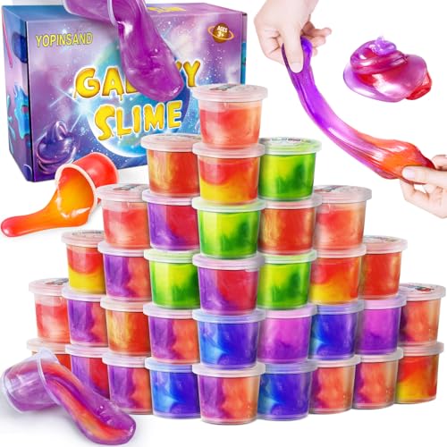 Paquete de 36 Slime de Galaxia, Recuerdos de Fiesta para niños, Paquete de Slime elástico y no pegajoso, Juguete ara niños y niñas de 5 a 12 años