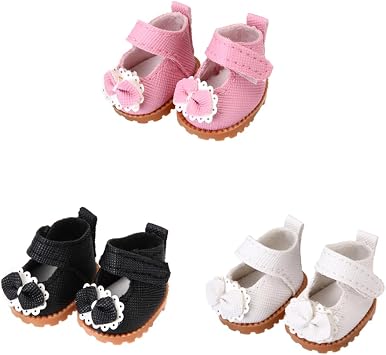 3 Pairs of Doll Shoes Suitable for 17cm Dolls, 3 Colors Suitable for Different Clothing Styles, 17cm Doll Accessories Colors B