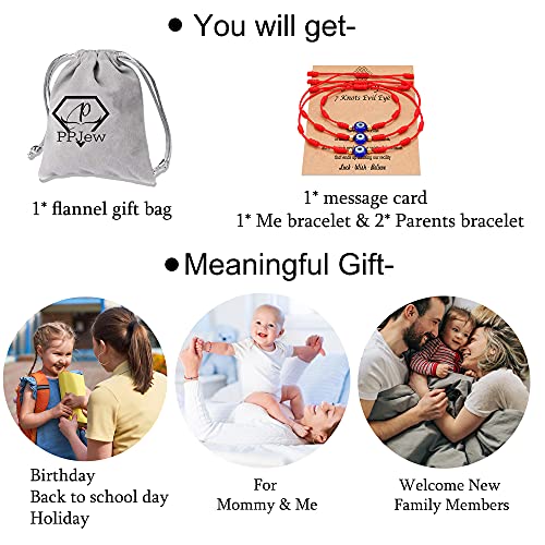 PPJew 7 Knot Evil Eye Bracelet Red String Bracelets Protection Mommy and Me Matching Bracelet Set Amulet for Women Girls/Boys4