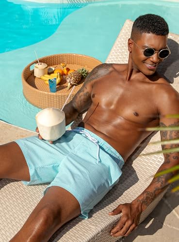 Image of SILKWORLD Men's Swim Trunks Quick Dry Shorts with Pockets