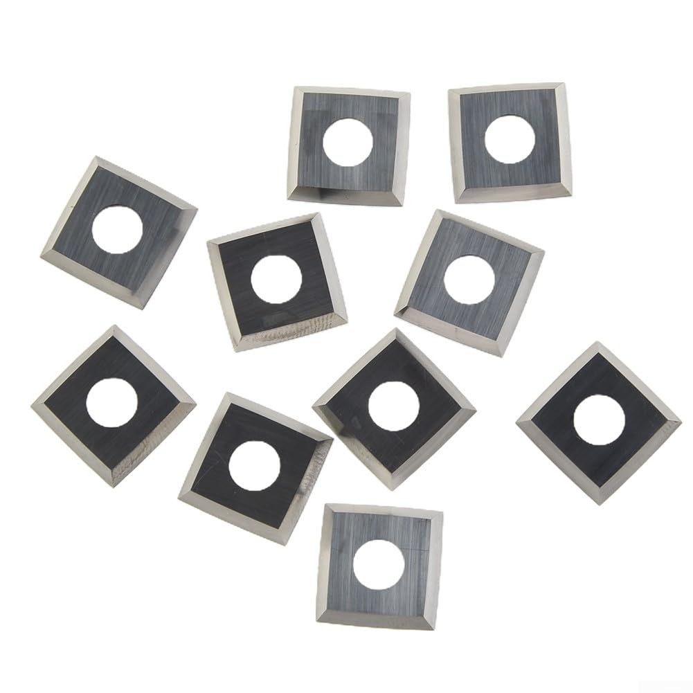 Set di 10 piastre reversibili in metallo duro 15 x 15 mm per testa pialla
