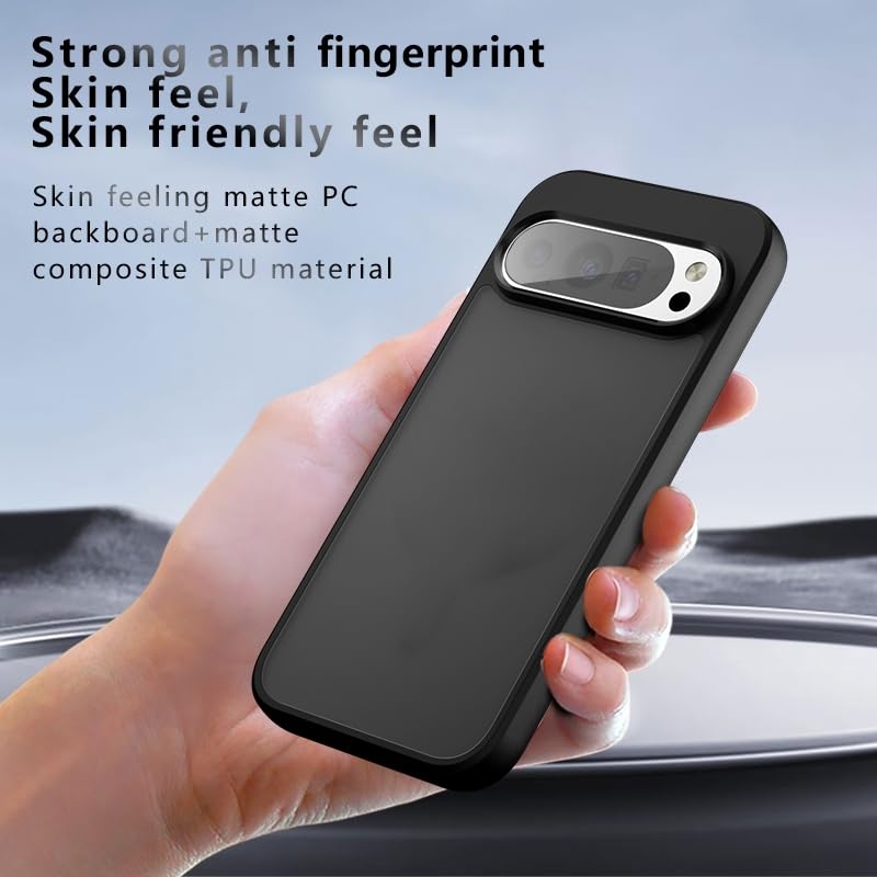 Image of Phone Case for Google Pixel 10 Pro XL, Matte PC+TPU Cover, Air Bag Corner Protection, Anti-Fingerprint, Never Turns Yellow, Micro Arc Edge, Skin-Friendly Feel, Black