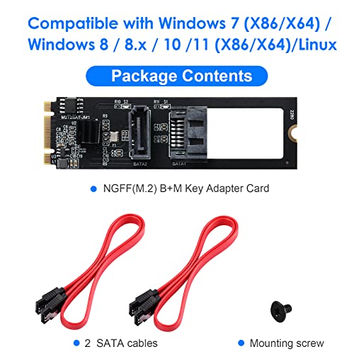 MZHOU Adattatore 2 Porte SATA M.2, Supporto M.2
