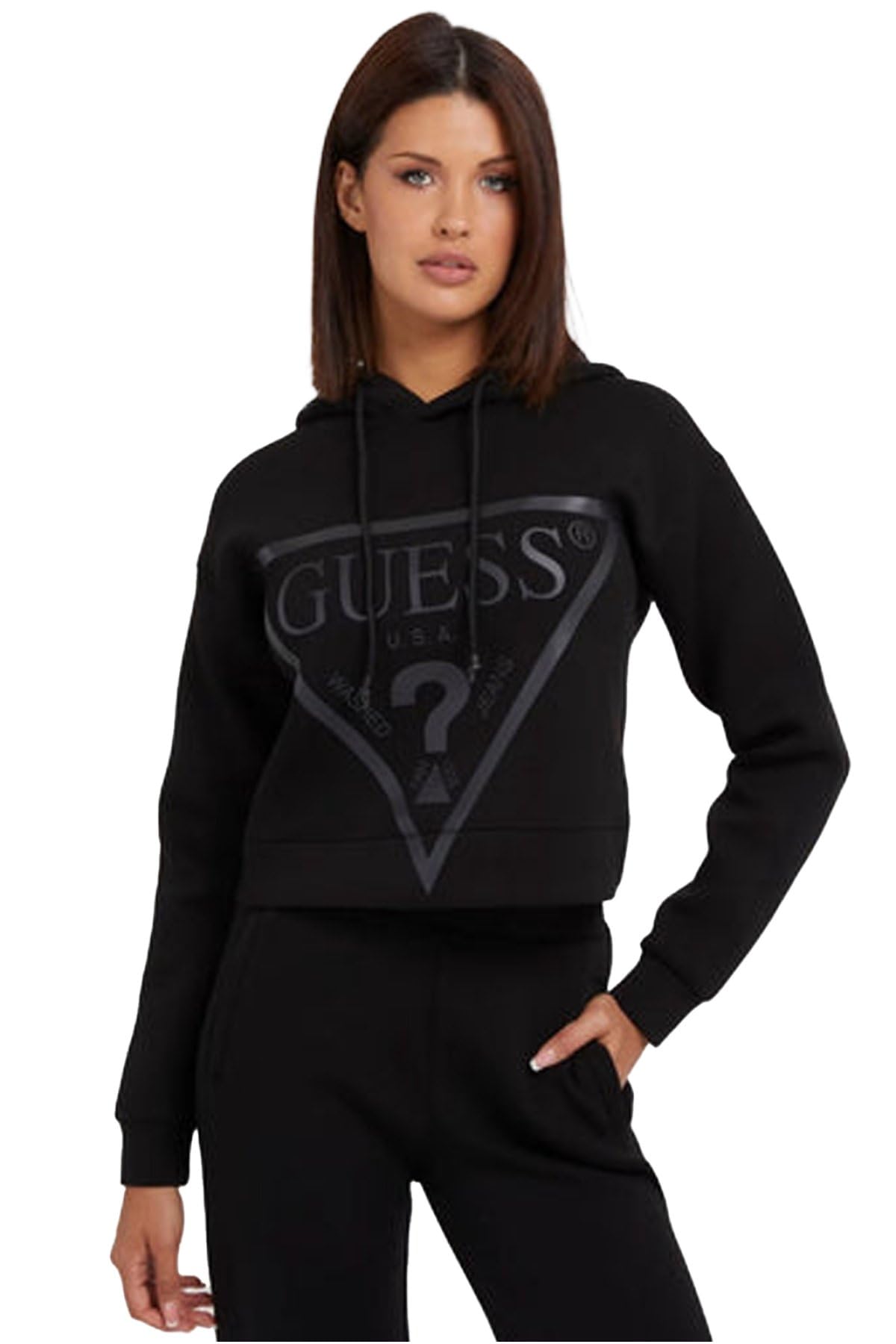 Guess Women's Noir Hooded Sweatshirt New Alisa