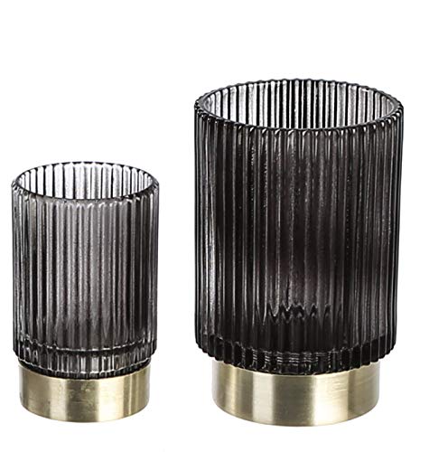 Preisvergleich Produktbild Casablanca Windlicht - Prestige - Glas / Metall grau