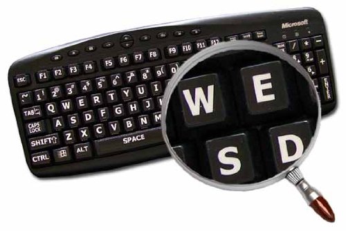 Calcomanías teclado inglés US letras grandes negro mate miniatura 5