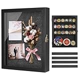 Black Shadow Box Frame 11X14 with Shelves, Medal/Challenge Coin Display Case, Pet Memorial/Wedding Shadow Box, Best Anniversary/Birthday/Bridal Shower/Engagement/Wedding Registry/House Warming Gifts