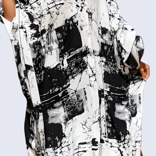 Image of Miss Lavish London Long Kaftan Dress for Women - Summer Printed Plus Size Maxi Caftan, Swimwear Coverup, Lounge Party Dress, Hawaii Vacation Outfit