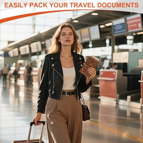 Slim RFID Blocking Leather Passport Holder Travel Bifold Wallet For Men And Women3