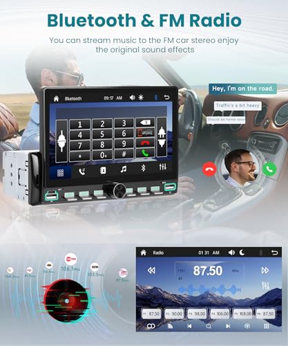 Radio auto 7’’ Single Din con CarPlay y Android Auto miniatura 4